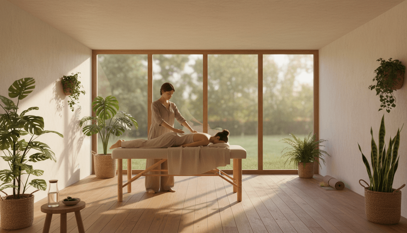 Serene healing space designed for client sessions