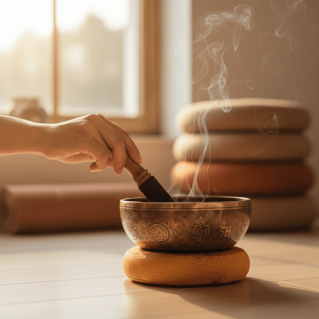 Crystal singing bowls used in frequency healing