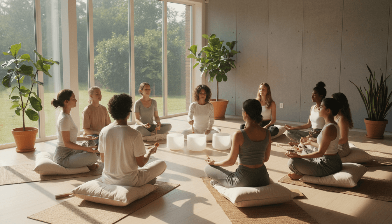 Group sound session in Napier healing space